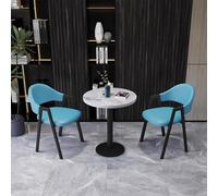 Ensemble de table à manger ronde compacte pour 2 personnes - Petite pièce - Table de conférence avec 2 chaises - Idéal pour appartement, salle à manger ou coin petit-déjeuner