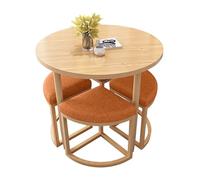Ensemble de table à manger ronde élégante avec 4 tabourets rembourrés, design compact et peu encombrant, parfait for le bar à déjeuner de la cuisine, la réception du bureau, le café(Orange)