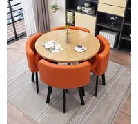 Ensemble de table à manger ronde en marbre pour 4 personnes, avec 4 chaises, multifonction pour salon, balcon et bureau, combo café/salle à manger (couleur : )
