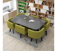 Ensemble de table à manger ronde moderne avec 6 chaises, petit bureau, salle de conférence, meubles pour cuisine, salon, salle de réunion 7 pièces