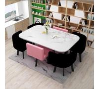 Ensemble de table à manger ronde moderne avec 6 chaises, petit bureau, salle de conférence, meubles pour cuisine, salon, 7 pièces, table de salle de réunion avec 96,5 cm de diamètre