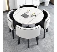 Ensemble de table à manger ronde moderne avec chaises, meubles peu encombrants pour chambre, salon, conférence, chaise élégante et fonctionnelle n'importe quel espace. (64)