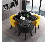 Ensemble de table à manger ronde moderne avec chaises pour cuisine, petit déjeuner, bar et meubles de conférence, ensemble de 5 pièces, 80 x 74,9 cm