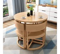 Ensemble de table à manger ronde peu encombrante pour 4 - Table basse et compacte idéale pour salon, cuisine, conférence, salle de réception - Élégant et fonctionnel