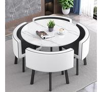 Ensemble de table à manger ronde pour 4 personnes avec chaises, table de réception de loisirs pour salon de beauté, bureau, café