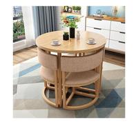 Ensemble de table à manger ronde pour 4 personnes - Design compact - Pour cuisine, salle à manger, bureau, salle de réunion, salon, chambre à coucher