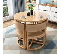 Ensemble de table à manger ronde pour 4 personnes en métal, design peu encombrant pour les petites surfaces, idéal pour la maison et le bureau
