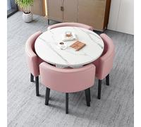 Ensemble de table à manger ronde pour 4 petits espaces Table basse et chaise Combo élégant balcon et salon Meubles de cuisine et bureau Solution à manger (couleur : style 17 taille : 80 x 80 x 75 cm)