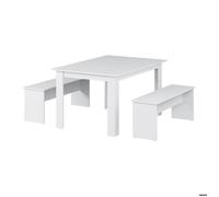 Ensemble de table à manger Sentio 137.6x92.8cm avec 2 bancs Blanc Vicco 26501
