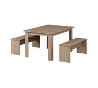 Vicco Ensemble de table à manger Sentio, Sonoma, 90 x 140 cm avec 2 bancs