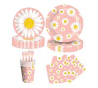 Ensemble de table à thé de l ' après-midi, vaisselle florale de pêche, assiettes coordonnées, tasses, serviettes, fourchettes, fournitures de réunion à domicile, ensemble de vaisselle florale facile à