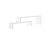 Ensemble De Table Basse 2 Pcs 90x30x20/110x30x40cm Verre Trempé - Vidaxl