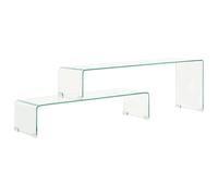 Ensemble De Table Basse 2 Pcs 90x30x20/110x30x40cm Verre Trempé - Vidaxl