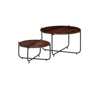 Ensemble de table basse 2 pcs Bois de Sesham massif 60 x 35 cm