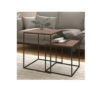 Ensemble de table basse 2 pcs Bois d'ingénierie et métal343112