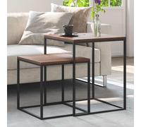 Ensemble de Table Basse 2 pcs Bois Ingénierie et Métal Tables d'Appoint vidaXL