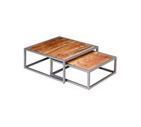vidaXL Ensemble de tables basses de salon/séjour 2 pcs Bois d'acacia massif
