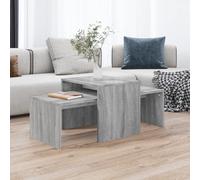 Ensemble de Table Basse Bout de Canapé Blanc Brillant Bois d’Ingénierie vidaXL