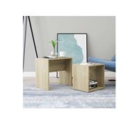 vidaXL Ensemble de table basse Chêne sonoma – Bois ingénierie – 48×30×45 cm – 802888
