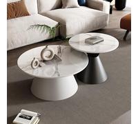 Ensemble de table basse, design gigogne du milieu du siècle avec base en acier au carbone et bureau spacieux, facile à assembler