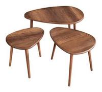 Ensemble de table basse en bois "Alvin" 80 x 52 x 50 cm - Noyer 12