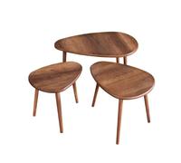 Ensemble de table basse en bois "Alvin" 80 x 52 x 50 cm - Noyer
