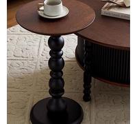 Ensemble de Table Basse en Bois Massif rétro français et de Table à thé Ronde, Table à thé de Petite Taille pour Appartement de Style Chinois, Table Ronde rétro pour Le Salon E1