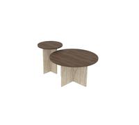 Ensemble de table basse en bois ""Private"" 70 x 70 x 40 cm - Noyer