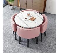 Ensemble de table basse et de chaises pour salle à manger, hôtel, salle à manger, bureau, salon, balcon, petite table ronde avec 4 chaises, mobilier élégant pour le travail et la détente.