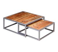 Ensemble de Table Basse Gigogne de Salon 2 pcs Bois d'acacia Massif vidaXL
