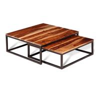 vidaXL Ensemble de table basse gigogne Bois massif de Sesham Vintage pour salon