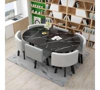 Ensemble de table basse moderne pour 6 personnes - Idéal pour la cuisine, la salle de réunion et la table de négociation - Économie d'espace - Gris clair