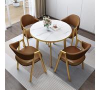 Ensemble de table basse ronde 4 pièces avec chaise et table basse, balcon, salon, bureau, réception, négociation, marron