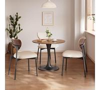Ensemble de table basse ronde avec chaises, combinaison en cuir pour salon, parfait pour la négociation et la détente