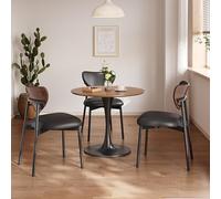 Ensemble de table basse ronde avec chaises, combinaison en cuir pour salon, parfait pour la négociation et la détente