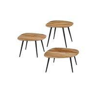 Ensemble de table d'appoint Mica Decorations Jailey Brun Bois de teck H34xl52xL62cm