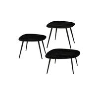 Ensemble de table d'appoint Mica Decorations Jailey Noir Bois de teck H34xl52xL62cm