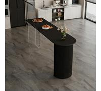 Ensemble de table de bar en acrylique avec dalles de marbre - Tables et chaises haut de gamme à hauteur de bar for magasin de thé au lait, café, garde-manger, plusieurs tailles(Black,240cm Bar Table)