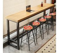 Ensemble de Table de Bar en Bois Moderne Table Basse de Bar de Cuisine pour Salon Salle à Manger Cuisine Balcon.(Original Wood,240x30x105cm)