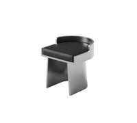 Ensemble De Table De Bar Industriel Moderne en Acier Inoxydable Et Long Banc, Sièges De Salon en Métal Élégant avec Coussin en Simili Cuir for Meubles De Café, Bistro, Club, Pub(B)