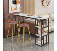 Ensemble de table de bar moderne avec pieds robustes, dessus en imitation marbre facile à nettoyer, design compact pour la maison et le bureau, pour 2 à 4 places