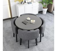Ensemble de table de bar ronde moderne - 80 cm - Table à manger avec chaises pour la maison, le jardin, le restaurant - Meuble de cuisine élégant pour salle à manger, conférences et rassemblements, 80