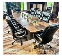 Ensemble de table de conférence en noyer de 3 m en forme de bateau pour cacher les fils à l'intérieur des pieds, piste de course, salle de réunion, bureau, table de bureau, mobilier moderne en bois de