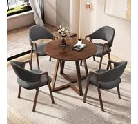 Ensemble de Table de conférence Grise Moderne avec 4 chaises, idéal pour la réception, la négociation ou l’Utilisation au Bureau Sièges et dossiers rembourrés pour Plus de Confort Ajout élég