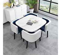 Ensemble de table de conférence moderne 5 pièces avec chaises pour 4 personnes, bureau de réception élégant, table basse pour bureau et décoration d'intérieur