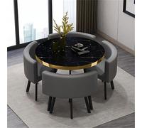Ensemble de table de conférence ronde avec 4 chaises, 5 pièces, table ronde pour petit déjeuner, bar et table de salle à manger, meubles ronds pour cuisine et salle à manger, 80 x 74,9 cm #45