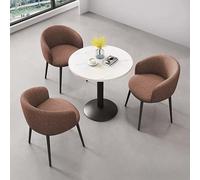 Ensemble de table de conférence ronde avec chaises - Meubles de réception de bureau, table basse et chaise combo pour 3 solutions idéales de négociation et de salle de réunion (couleur : coton-13)