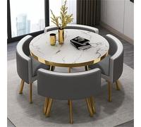 Ensemble de table de conférence ronde pour table de petit déjeuner de 5 à 80 cm avec 4 chaises, mobilier de cuisine moderne, design peu encombrant, idéal pour la maison et le bureau