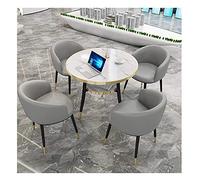 Ensemble de table de conférence - Table de réunion ronde moderne et chaises - Solution élégante pour réception, hall d'affaires, hôtel, bibliothèque