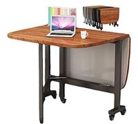 Ensemble de table de cuisine pliante à abattant avec chaises, table de salle à manger intérieure et extérieure peu encombrante pour le travail, l'étude et la salle à manger, couleur bois 100 x 60